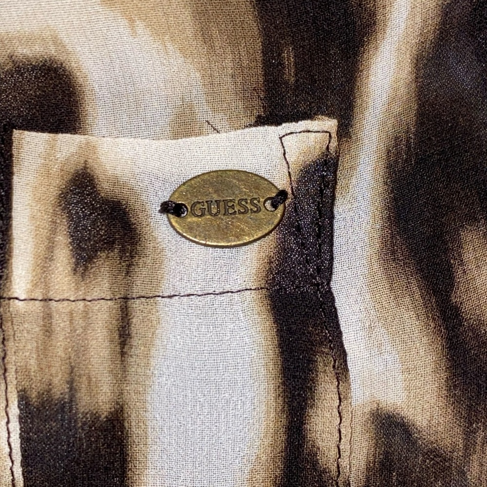 Guess Leopard Print Button Up Chiffon Long Sleeve… - image 8